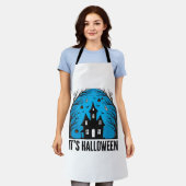 Halloween Spokenhuis Maan Vintage Gravure Des Schort (Gedragen)