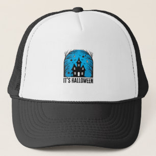 Halloween Spokenhuis Maan Vintage Gravure Des Trucker Pet