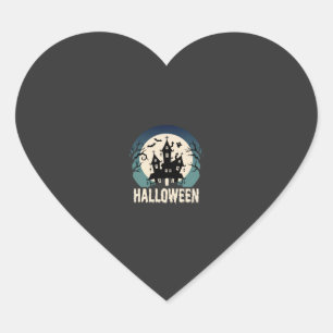 Halloween Spokenhuis Maans Vector Hart Sticker