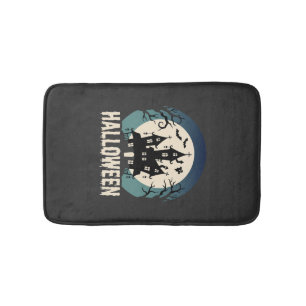 Halloween Spokenhuis Maanslicht Vector Badmat