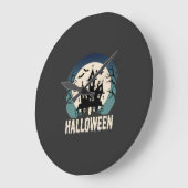 Halloween Spokenhuis Maanslicht Vector Grote Klok (Hoek)