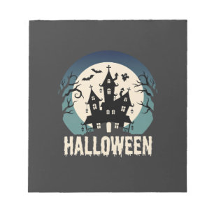 Halloween Spokenhuis Maanslicht Vector Notitieblok