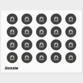 Halloween Spokenhuis Maanslicht Vector Ronde Sticker (Vel)