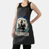 Halloween Spokenhuis Maanslicht Vector Schort (Insitu)