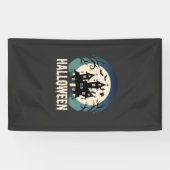 Halloween Spokenhuis Maanslicht Vector Spandoek (Horizontaal)