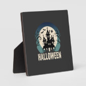 Halloween Spokenhuis Maansverlichte Vector Fotoplaat (Voorkant)