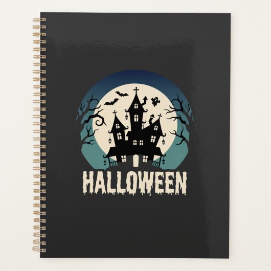 Halloween Spokenhuis Maansverlichte Vector Planner (Voorkant)