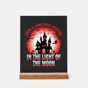 Halloween Spokenhuis Maneschijn Heks Acryl Bord