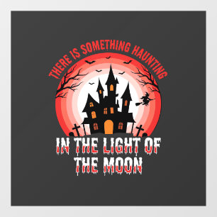 Halloween Spokenhuis Maneschijn Heks Raamsticker