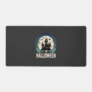 Halloween Spokenhuis Maneschijn Vector Bureaumat