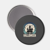 Halloween Spokenhuis Maneschijn Vector Magneet (Voorkant / Achterkant)