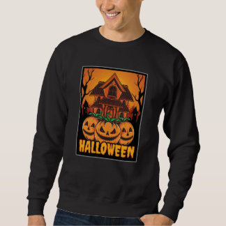 Halloween Spokenhuis Pompoen Illustratie Trui
