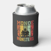 Halloween Spokenhuis Retro Monsters Blikjeskoeler (Blikje Voorkant)