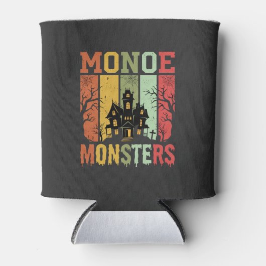 Halloween Spokenhuis Retro Monsters Blikjeskoeler (Voorkant)