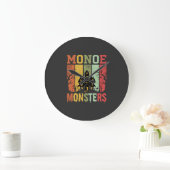 Halloween Spokenhuis Retro Monsters Grote Klok (Huis)