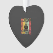 Halloween Spokenhuis Retro Monsters Ornament (voorkant)
