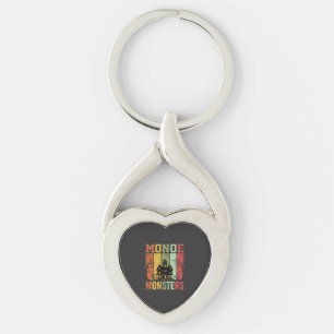 Halloween Spokenhuis Retro Monsters Sleutelhanger