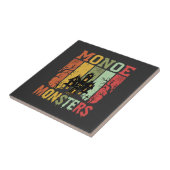 Halloween Spokenhuis Retro Monsters Tegeltje (Zijkant)