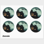 Halloween Spokenhuis Ronde Sticker (Vel)