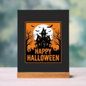 Halloween Spokenhuis Silhouet Vectorontwerp_1 Acryl Bord (Neutraal)