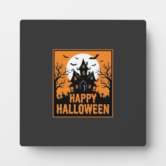 Halloween Spokenhuis Silhouet Vectorontwerp_1 Fotoplaat (Voorkant)