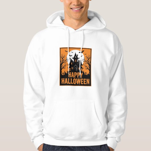 Halloween Spokenhuis Silhouet Vectorontwerp_1 Hoodie (Voorkant)