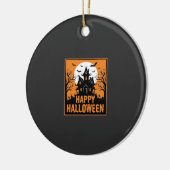Halloween Spokenhuis Silhouet Vectorontwerp_1 Keramisch Ornament (Links)