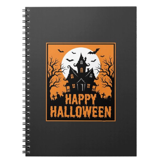 Halloween Spokenhuis Silhouet Vectorontwerp_1 Notitieboek (Voorkant)