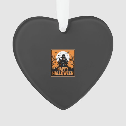 Halloween Spokenhuis Silhouet Vectorontwerp_1 Ornament (voorkant)