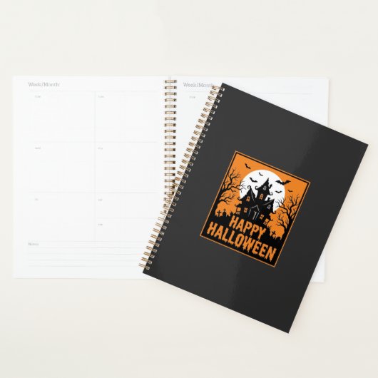Halloween Spokenhuis Silhouet Vectorontwerp_1 Planner (Display)
