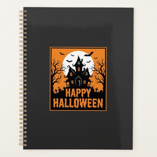 Halloween Spokenhuis Silhouet Vectorontwerp_1 Planner (Voorkant)