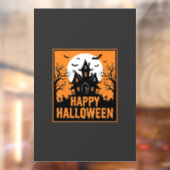 Halloween Spokenhuis Silhouet Vectorontwerp_1 Raamsticker (Vel 2)