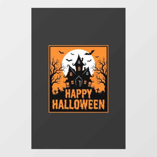 Halloween Spokenhuis Silhouet Vectorontwerp_1 Raamsticker (Vel)