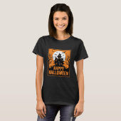 Halloween Spokenhuis Silhouet Vectorontwerp_1 T-shirt (Voorkant volledig)