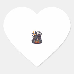 Halloween Spokenhuis Skeletten Pompoen Geest Cr Hart Sticker