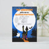 Halloween Spokenhuis Uitnodiging (Staand voorkant)