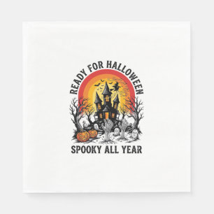 Halloween Spokenhuis Vintage Enge Kant-en-Klaar T- Servet