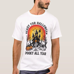 Halloween Spokenhuis Vintage Enge Kant-en-klare T- T-shirt