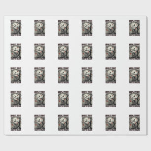Halloween Spokenhuis Vintage Gravure Maan Shi Cadeaupapier