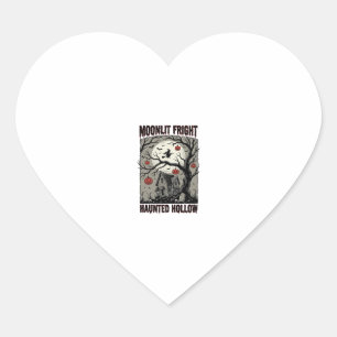 Halloween Spokenhuis Vintage Gravure Maan Shi Hart Sticker