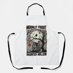 Halloween Spokenhuis Vintage Gravure Maan Shi Schort