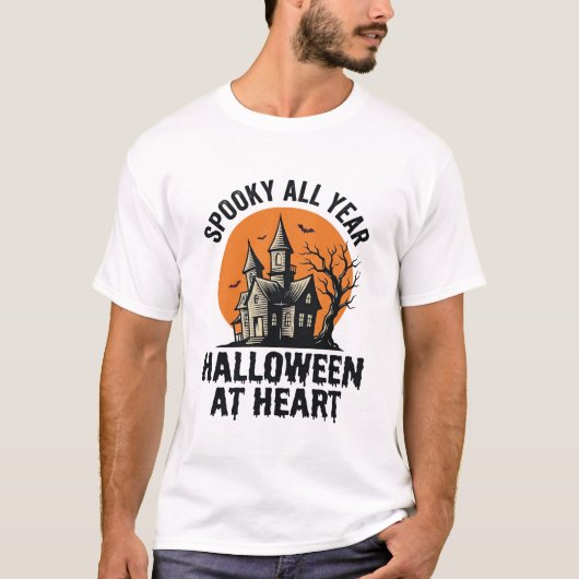 Halloween Spokenhuis Vintage Gravure Shirt Ar (Voorkant)
