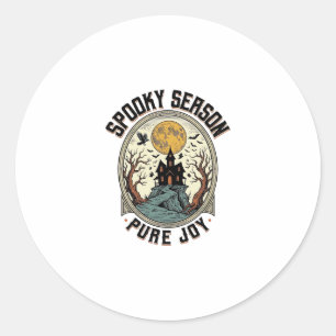 Halloween Spokenhuis Vintage Gravure Spoken Joy Ronde Sticker
