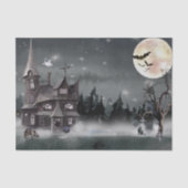 Halloween Spokenhuis Waterverf Tissuepapier (Voorkant)