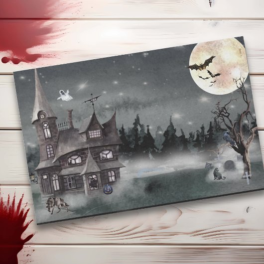Halloween Spokenhuis Waterverf Tissuepapier