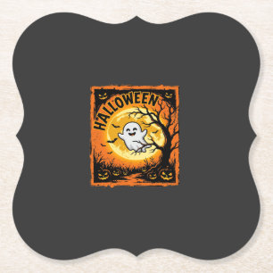 Halloween Spokenkspompoen Geheime Boom Kartonnen Onderzetters