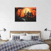 Halloween Spokenlandgoed bij Amber Dusk Canvas Afdruk (Insitu (Slaapkamer))