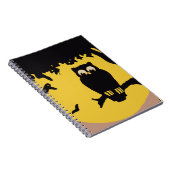  Halloween, spoky Owl in boom met maan Notitieboek (Rechterzijde)