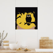  Halloween, spoky Owl in boom met maan Poster (Keuken)