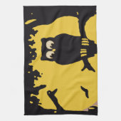 Halloween, spoky Owl in boom met maan Theedoek (Verticaal)
